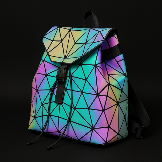 LYXA GLEAM – Holographic Flap Backpack