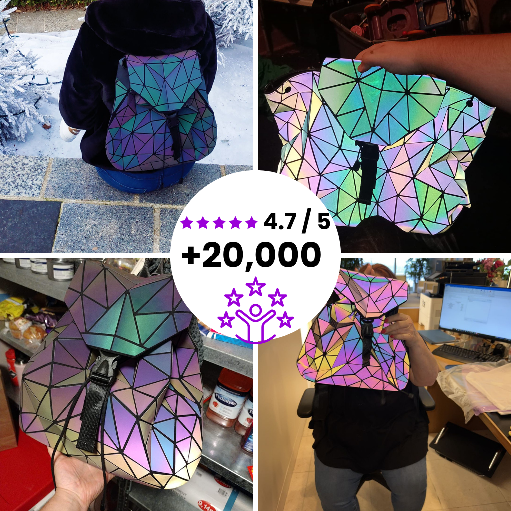 LYXA GLEAM – Holographic Flap Backpack